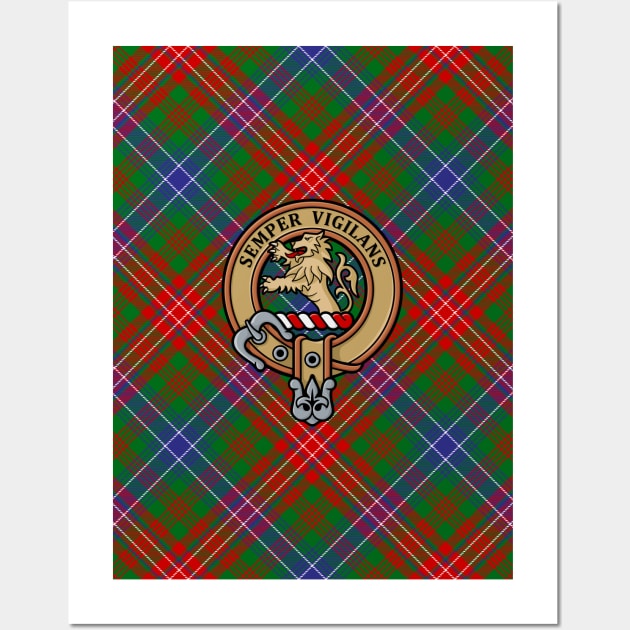 Clan Wilson Crest over Modern Tartan Wall Art by sifis